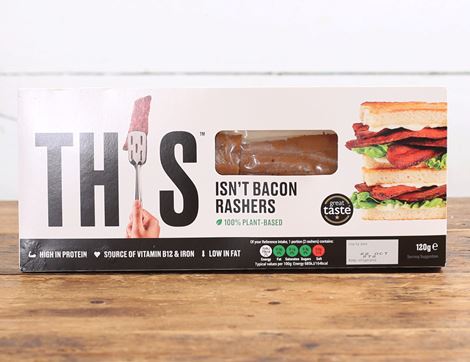 this isn't bacon plant-based rashers b corp non-organic this