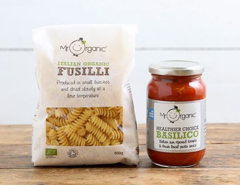 fusilli pasta & basilico sauce bundle mr organic