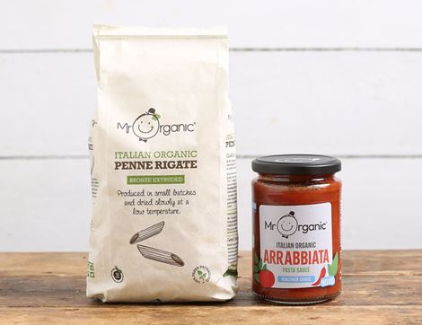 Penne Pasta & Arrabiata Sauce Bundle, Organic, Mr Organic (850g)