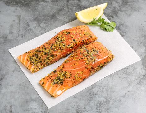 seasonal salmon fillets with orange & basil, severn & wye