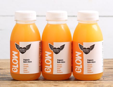 Carrot, Orange, Lime, Ginger & Turmeric Juice, Organic, Rebel Kitchen (3 x 250ml)