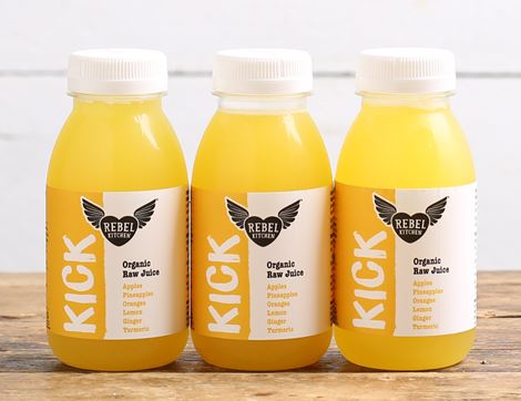 Pineapple, Apple, Ginger & Turmeric Juice, Organic, Rebel Kitchen (3 x 250ml)