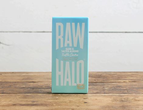 dark & salted almond truffle bar raw halo