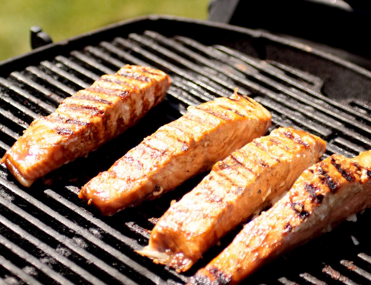 Snazzy Striped Salmon Steaks