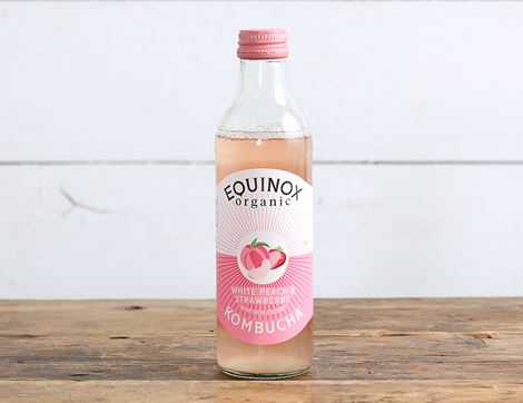 white peach & strawberry kombucha equinox