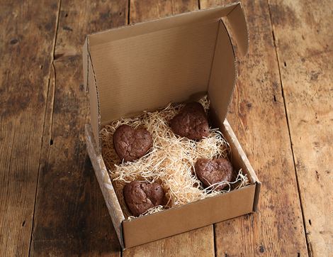 heart-shaped chocolate brownies non-organic meg rivers