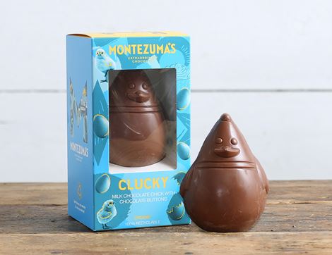 milk chocolate chick with milk chocolate buttons montezuma's