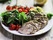 Rosemary Crusted Pork With Broad Bean & Mint Purée