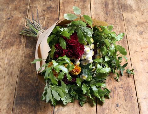 Hand-Tied Seasonal Flower Bouquet, Organic, Abel & Cole