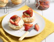 Scones with Balsamic Strawberries & Cream