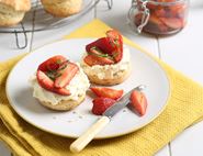 Scones with Balsamic Strawberries & Cream