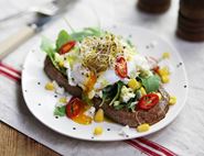 Poached Egg on Toast with Feta & Sweetcorn