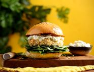 Hake Burgers with Roast Garlic Mayo
