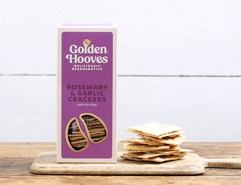 Rosemary & Garlic Crackers, B Corp, Non-Organic, Golden Hooves (80g)