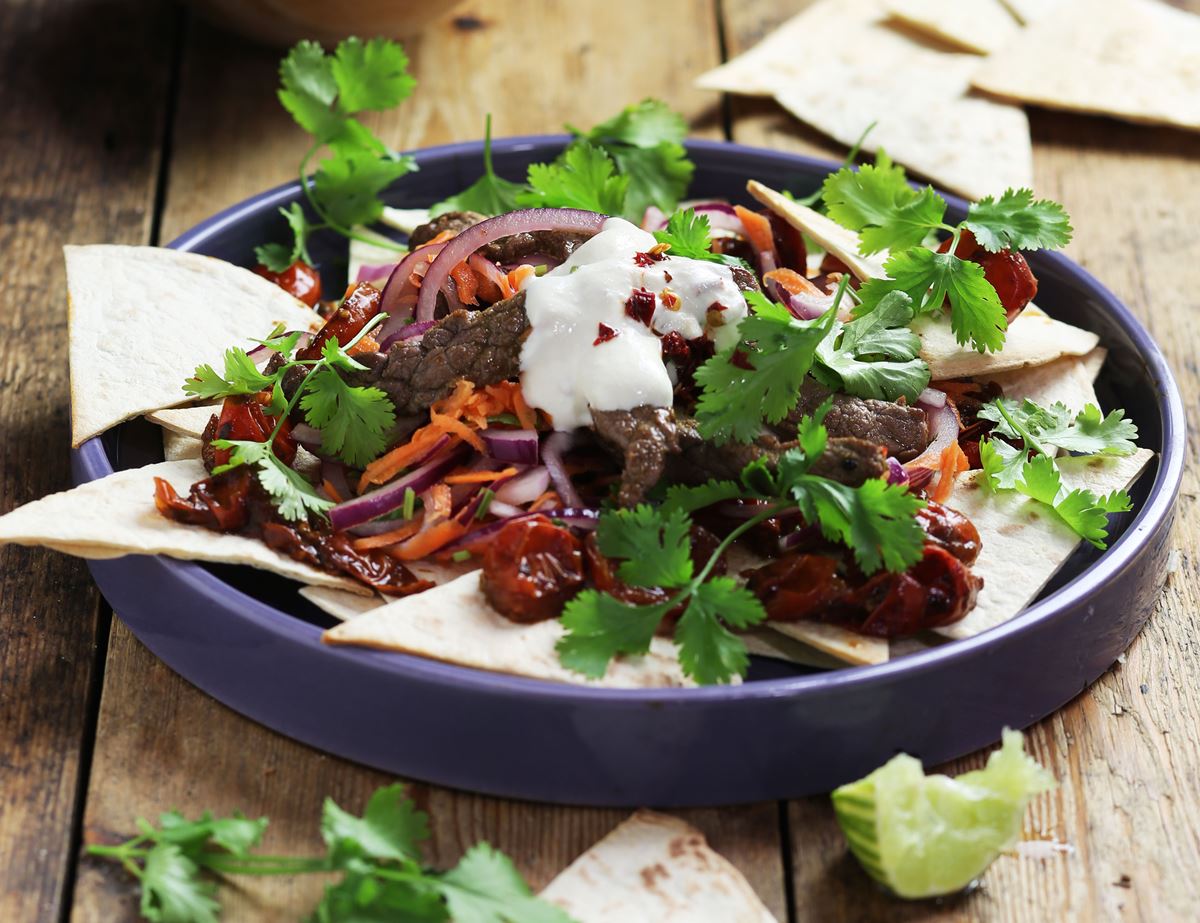 Smokin' Steak Nachos with Chipotle Cream