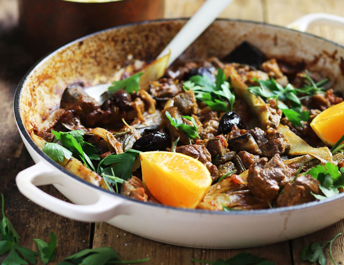 Provençal Orange Lamb with Garlicky Polenta