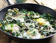 Duck Egg Shakshuka with Cumin Bread