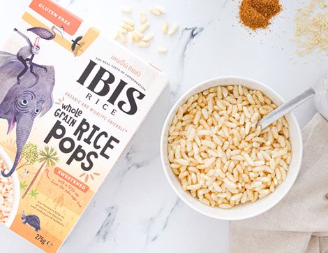 Sweetened Wholegrain Rice Pops, Organic, IBIS Rice (275g)