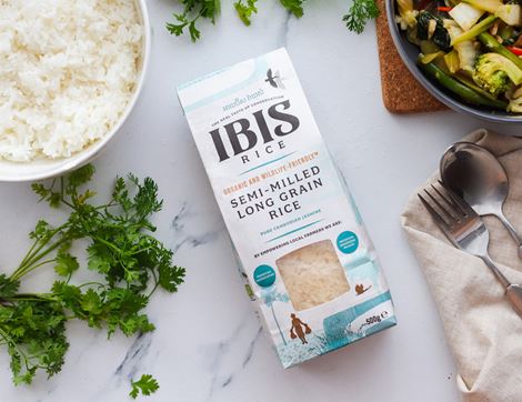 Semi-Milled Long Grain Rice, Organic, IBIS Rice (500g)
