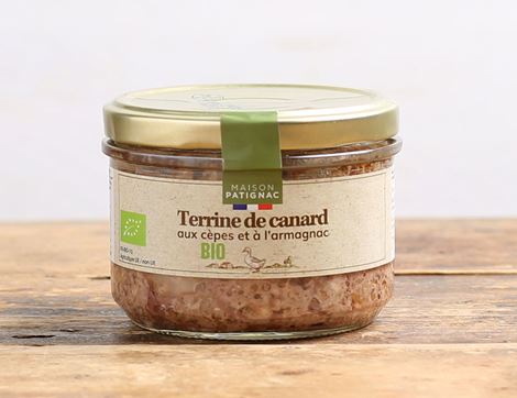 Duck Terrine with Porcini Mushrooms & Armagnac, Organic, Maison Patignac (180g)