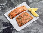 Salmon Fillets with Lemon & Dill, Land-Based Responsibly Farmed, Silverscale (260g, pack of 2)