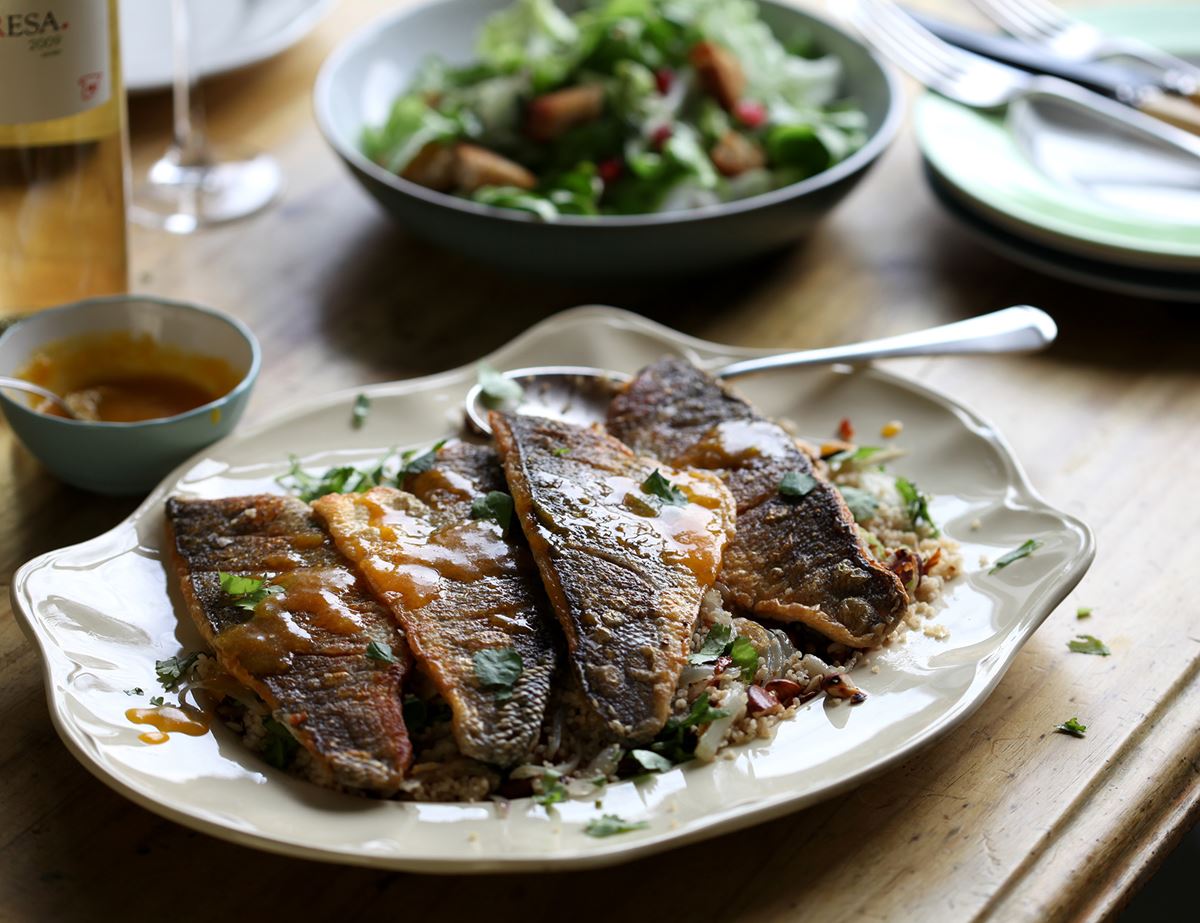 Sea Bass with Orange Butter Sauce