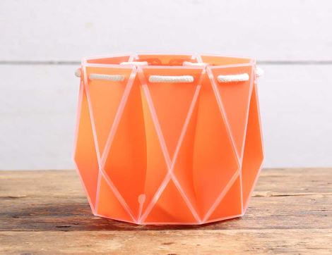 Self-Watering Origami Planter, Coral, POTR (11cm)