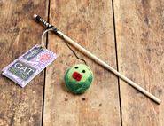 Sprouty McSprout Face, Eco Cat Teaser Toy with Catnip, Non-Organic, Green & Wilds