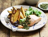 Baked Salmon with Mojo Verde