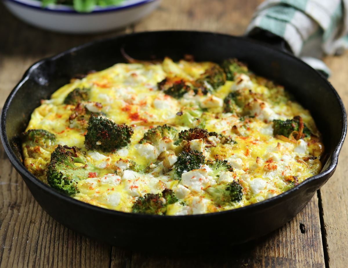 Baked Persian Omelette with Feta & Broccoli