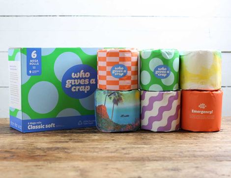 100% Bamboo Toilet Paper, Who Gives a Crap (pack of 6)
