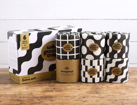 100% Bamboo Toilet Paper, Who Gives a Crap (pack of 6)