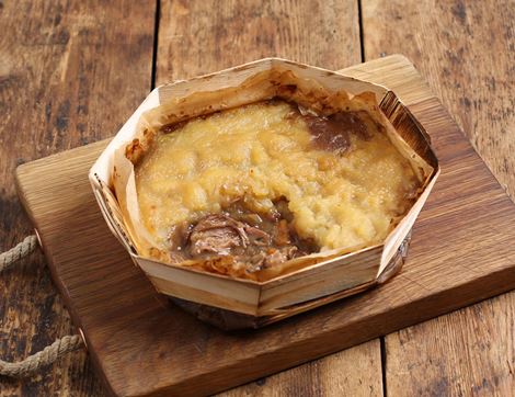 Beef Bourginon Pie with Celeriac Mash, Organic, Lodge Farm Kitchen (750g)