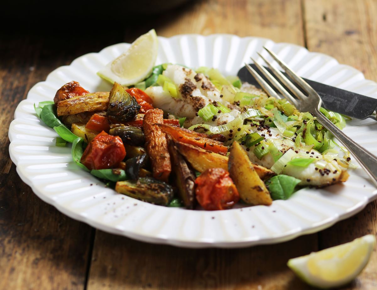 Spice Buttered Whiting with Golden Chips