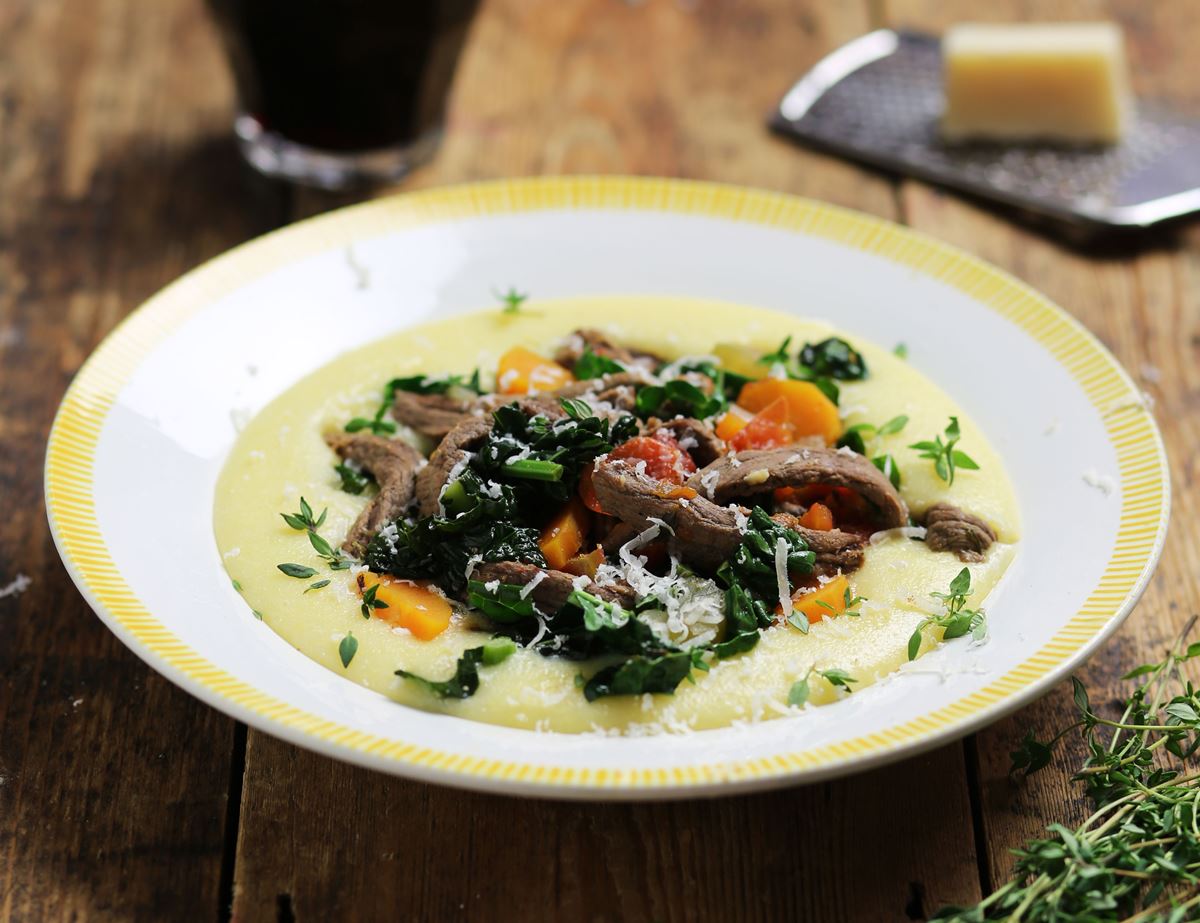 Italian Beef Stew & Cheesy Polenta