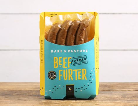 Beef Frankfurters, Regenerative, Non-Organic, Rare & Pasture (240g)