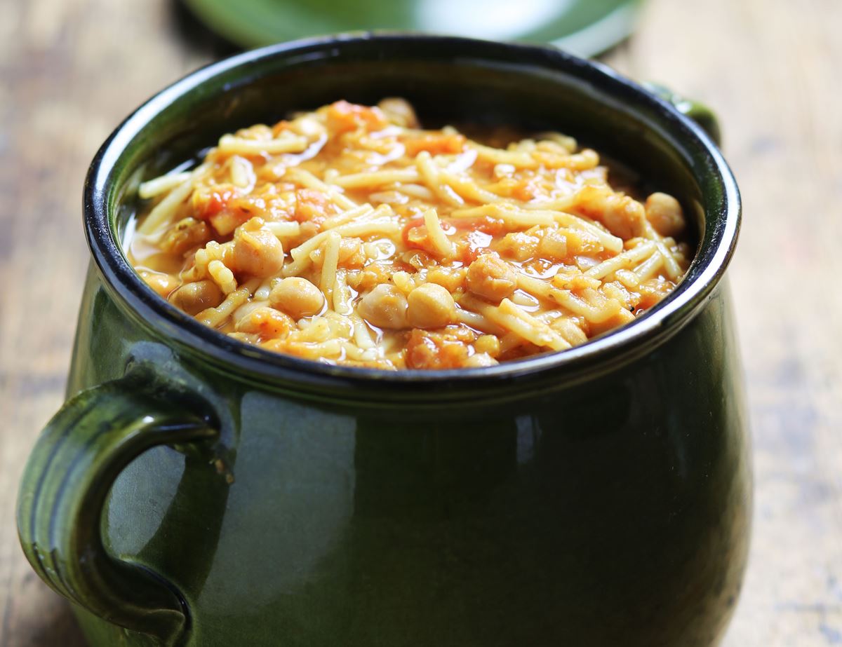 Tunisian Chickpea, Lentil & Pasta Soup