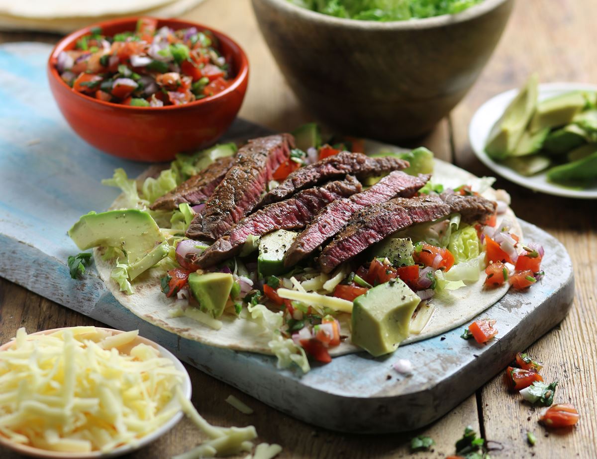 Minute Steak & Avocado Fajitas