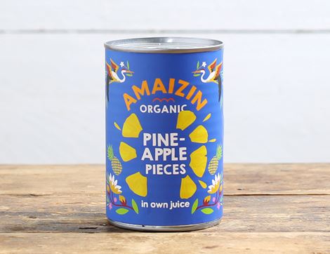 Tinned Pineapple Pieces, Organic, Amaizin (400g)
