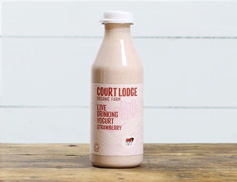 Live Strawberry Drinking Yogurt, Organic, Court Lodge (500ml)