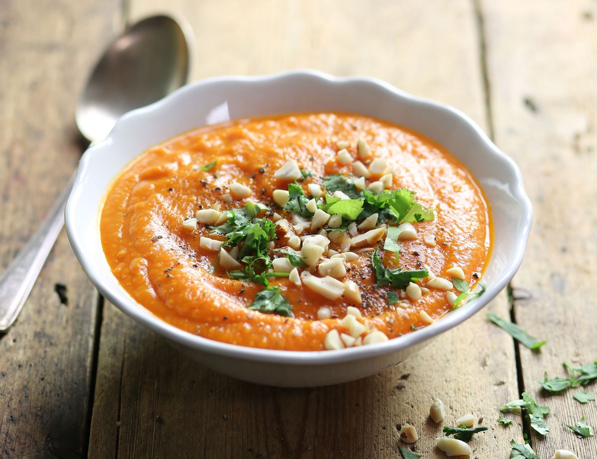 Spiced Sweet Potato & Peanut Soup