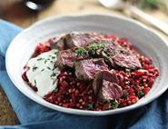 Venison Steaks with Ruby Buckwheat Risotto