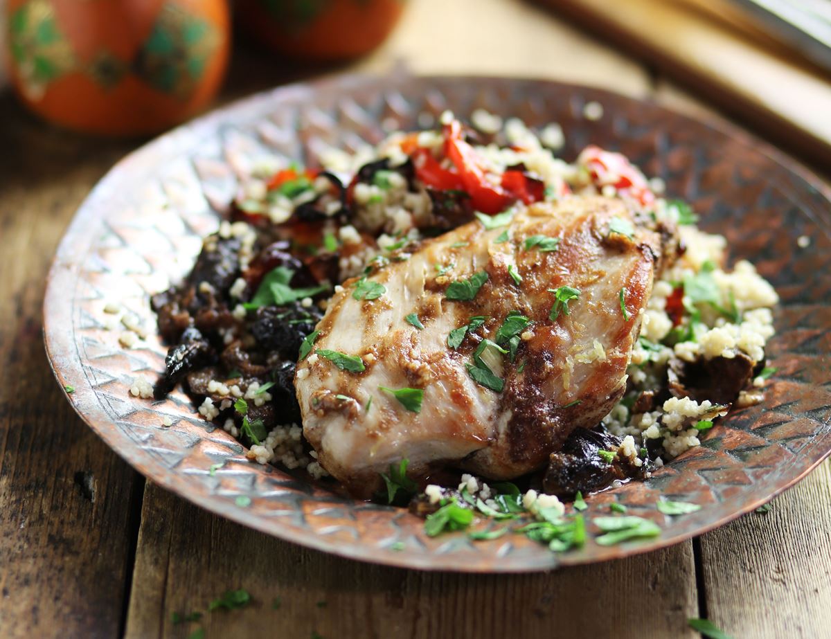 Sticky Moroccan Chicken with Spiced Prunes