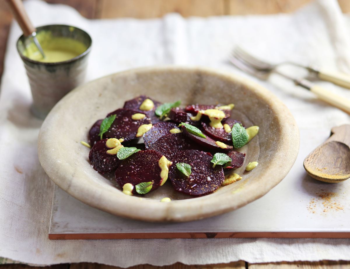 Smoked Beetroot with a Turmeric & Cashew Dressing