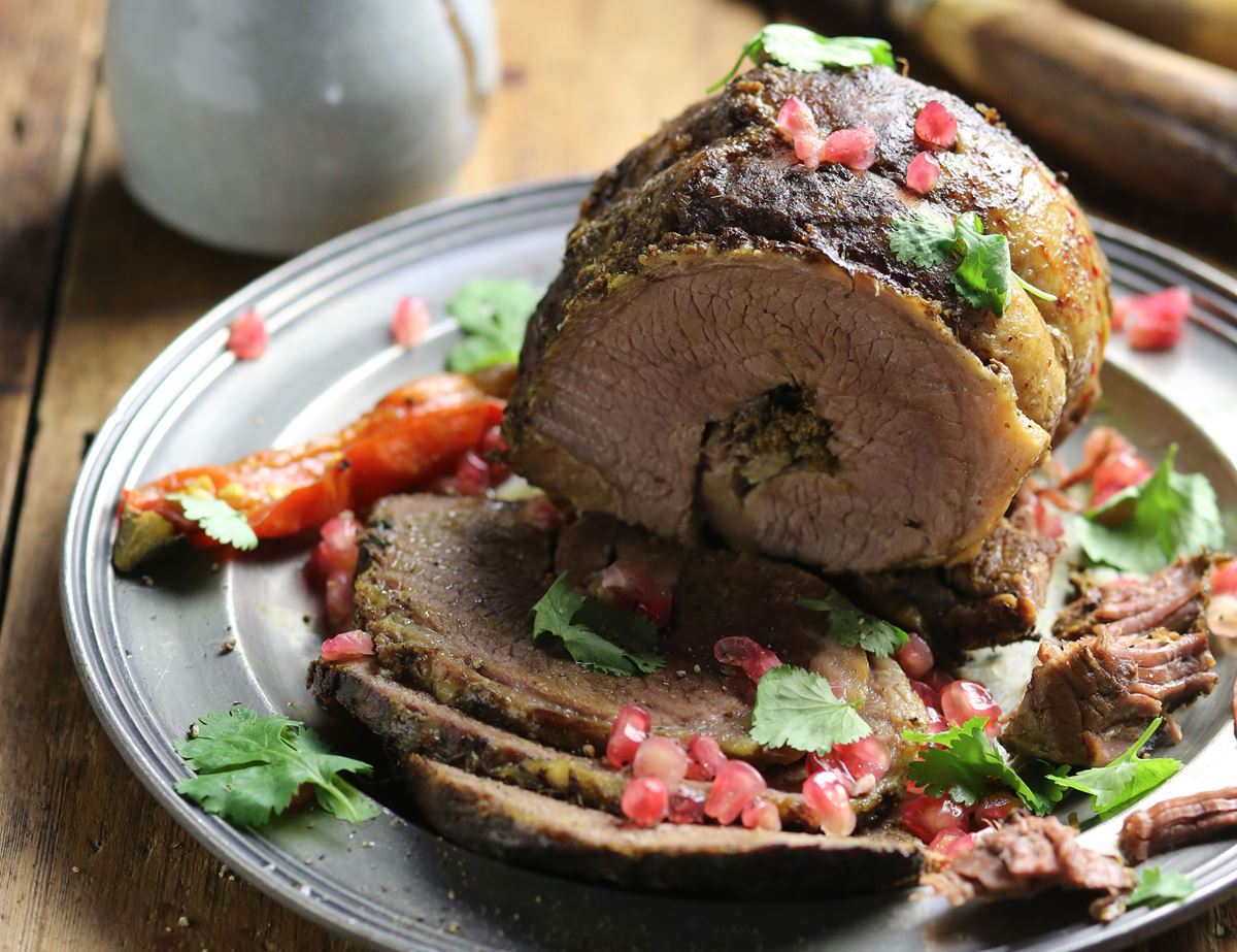 Indian Spiced Brisket with Pomegranates