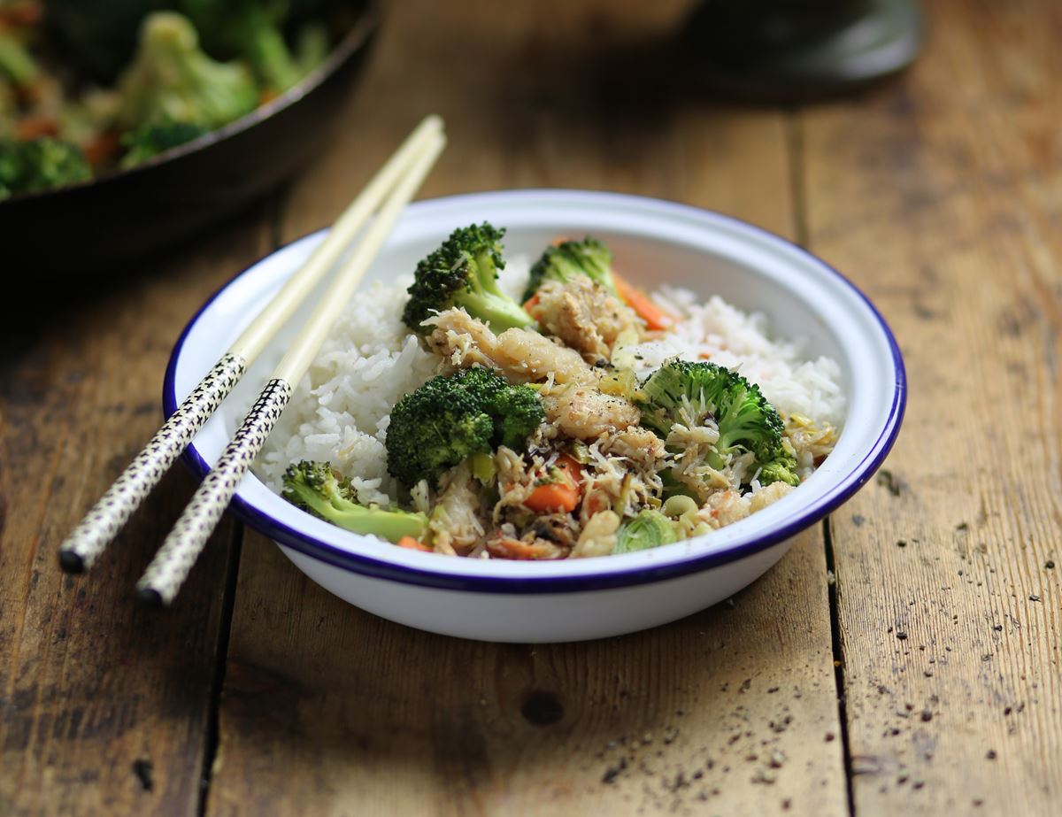 Stir Fried Crab with Broccoli & Ginger