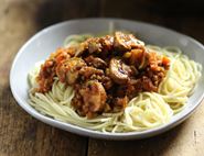 Spaghetti with Lentil & Mushroom Ragù
