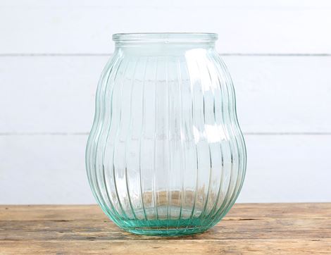 Ribbed Hurricane Vase, Jarapa (23cm)