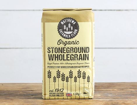 Stoneground Wholegrain Flour, Organic, Matthews Cotswold Flour (1.5kg)