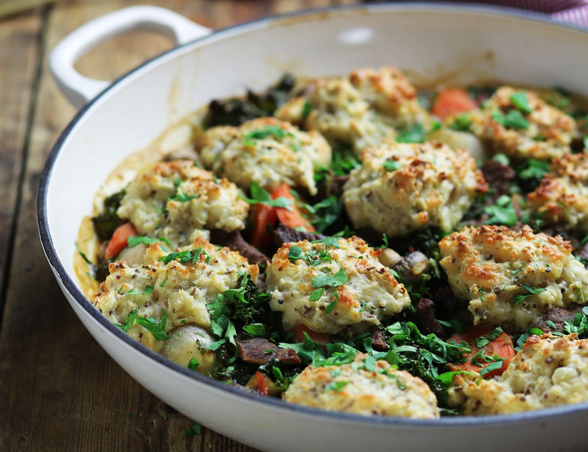 Beef Cobbler with Cheddar & Mustard Scones